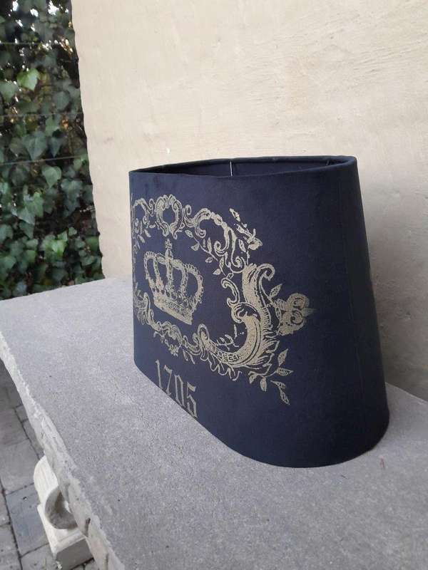A Black And Gold Crown Hand-Made Lampshade