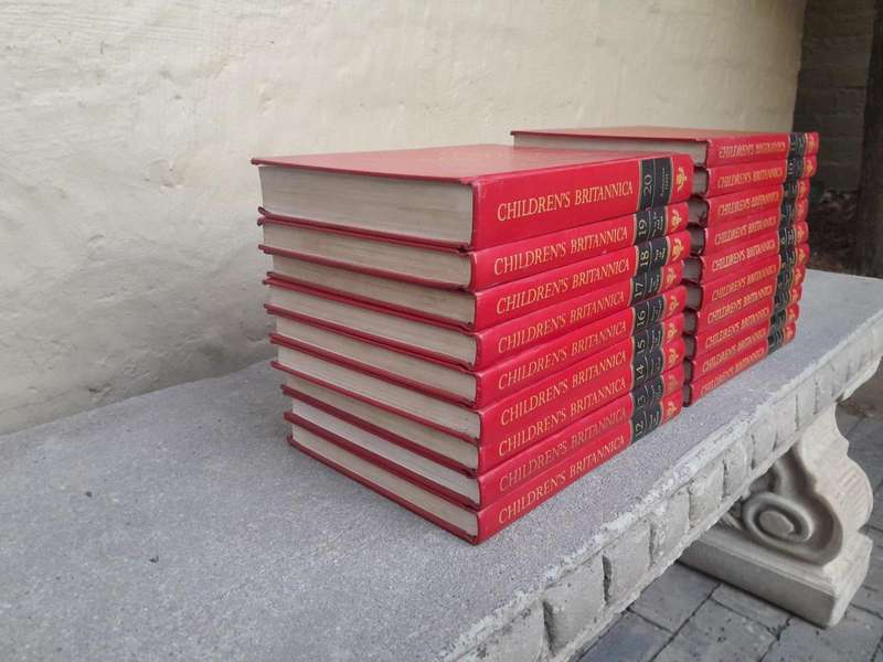 A 20th Century Set of Nineteen (19) Volumes of Childrens Britannica Encyclopaedia Books