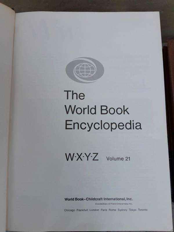 A 20TH Century Set of Twenty Three (23) Volumes of a Complete Set of World Book Encyclopaedia inc...