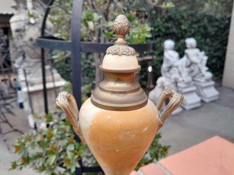 A 19th Century French Pair of Marble and Gilt Urns ND