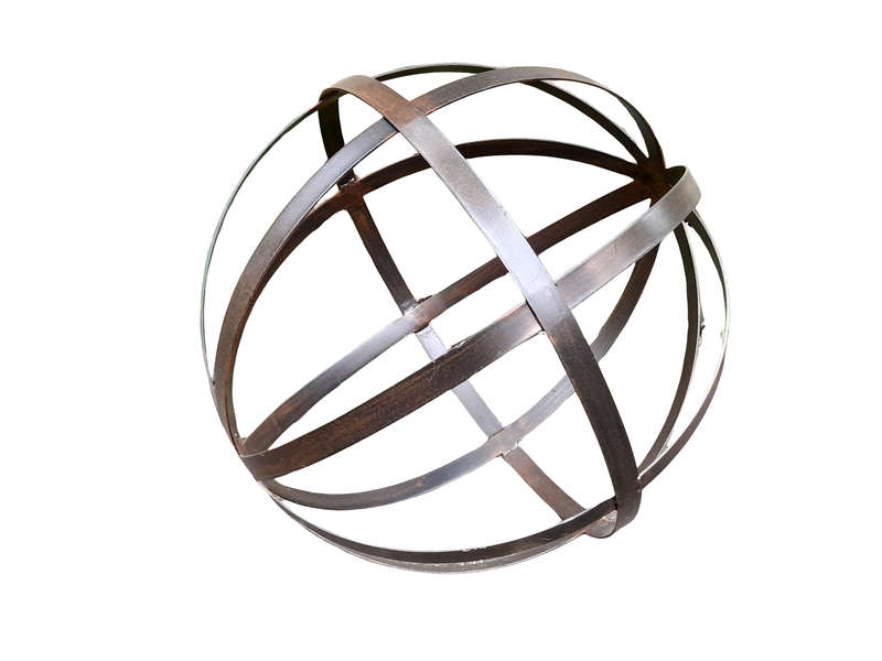 A Decorative Wrought Iron Ball in an Antique Brown  Finish 70cmD Double Extra Large