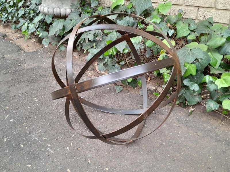 A Decorative Wrought Iron Ball in an Antique Brown  Finish 70cmD Double Extra Large