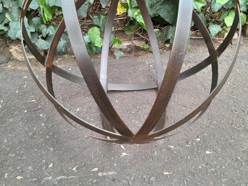A Decorative Wrought Iron Ball in an Antique Brown  Finish 70cmD Double Extra Large