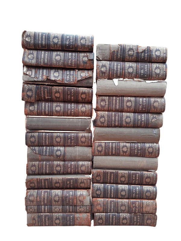An Antique Set Of Twenty-Five (25) Books With Index Circa Late 1870s 9th Edition Encyclopaedia ...
