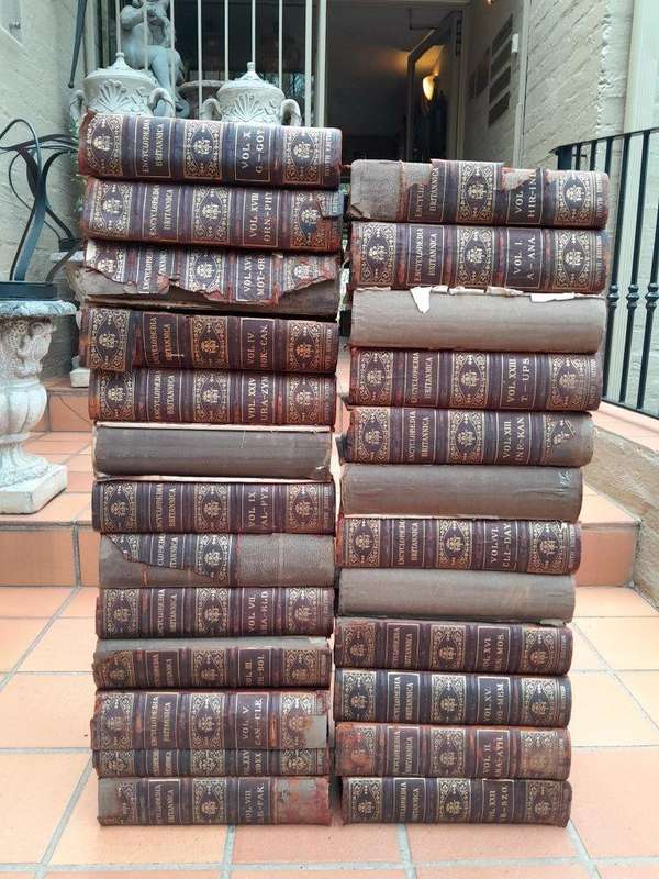 An Antique Set Of Twenty-Five (25) Books With Index Circa Late 1870s 9th Edition Encyclopaedia ...