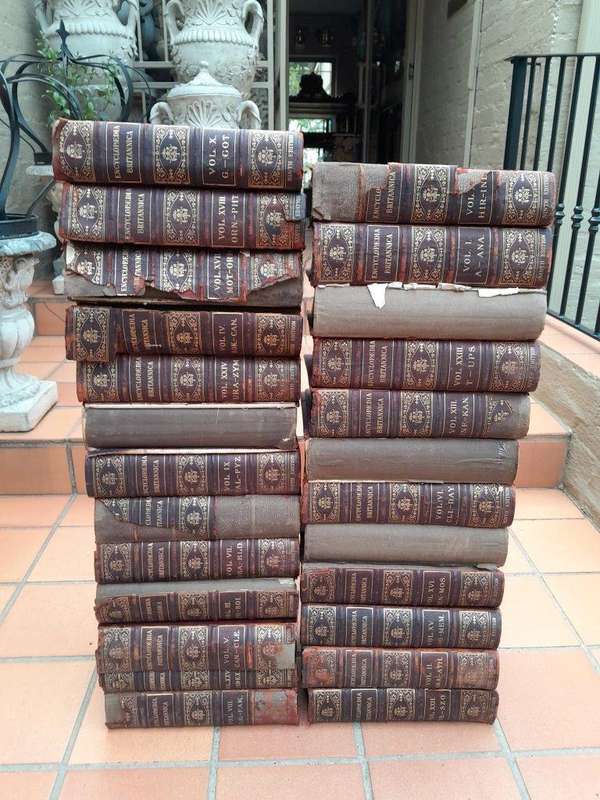 An Antique Set Of Twenty-Five (25) Books With Index Circa Late 1870s 9th Edition Encyclopaedia ...