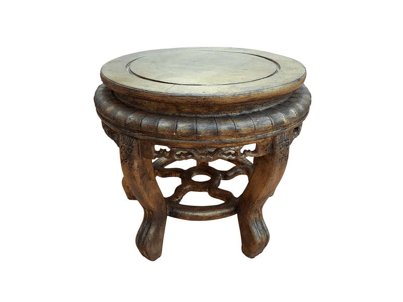 A 20th Century Chinese Ornately Carved Wooden Base / Stand Hand Gilded with Gold Leaf