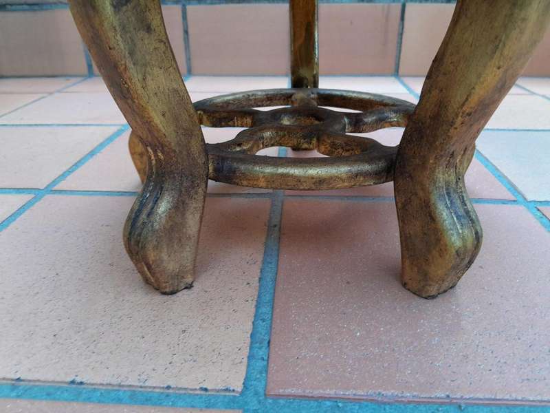 A 20th Century Chinese Ornately Carved Wooden Base / Stand Hand Gilded with Gold Leaf
