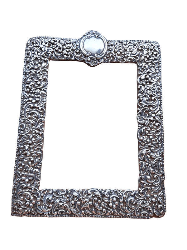 An Antique/Circa 1900  Victorian English Silver Picture Frame