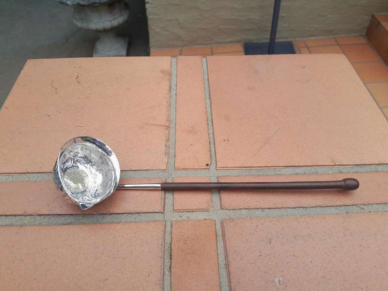 An 18th Century Silver Toddy Ladle With A Shilling And Turned Handle 27cml (Silver 31g)