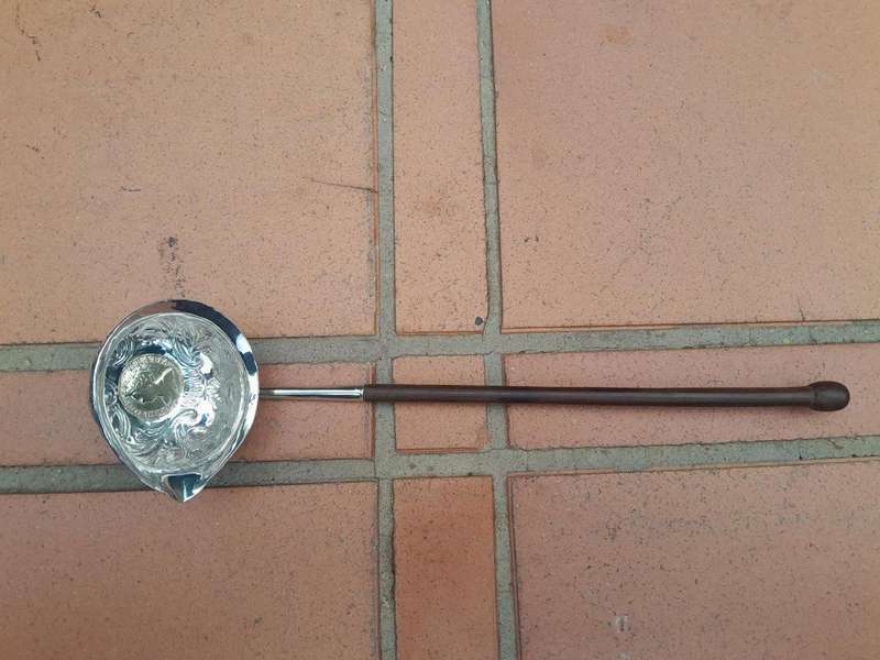 An 18th Century Silver Toddy Ladle With A Shilling And Turned Handle 27cml (Silver 31g)