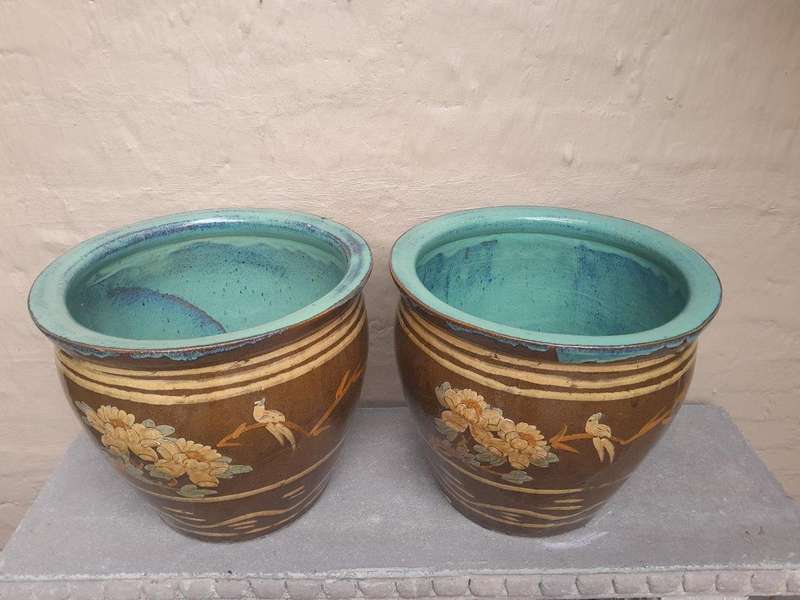 A 20th Century Pair Of Chinese Jardinieres Of Large Proportions