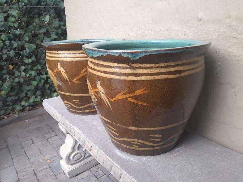 A 20th Century Pair Of Chinese Jardinieres Of Large Proportions