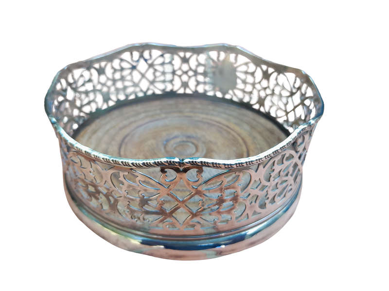 A Silver-plated Wine Bottle Coaster