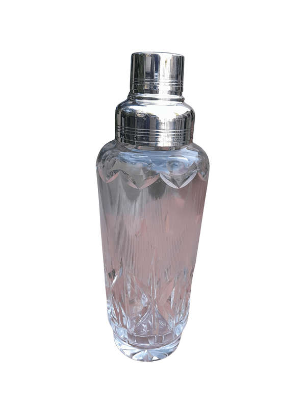 A 20th Century Silver-Plate And Crystal Cocktail Shaker