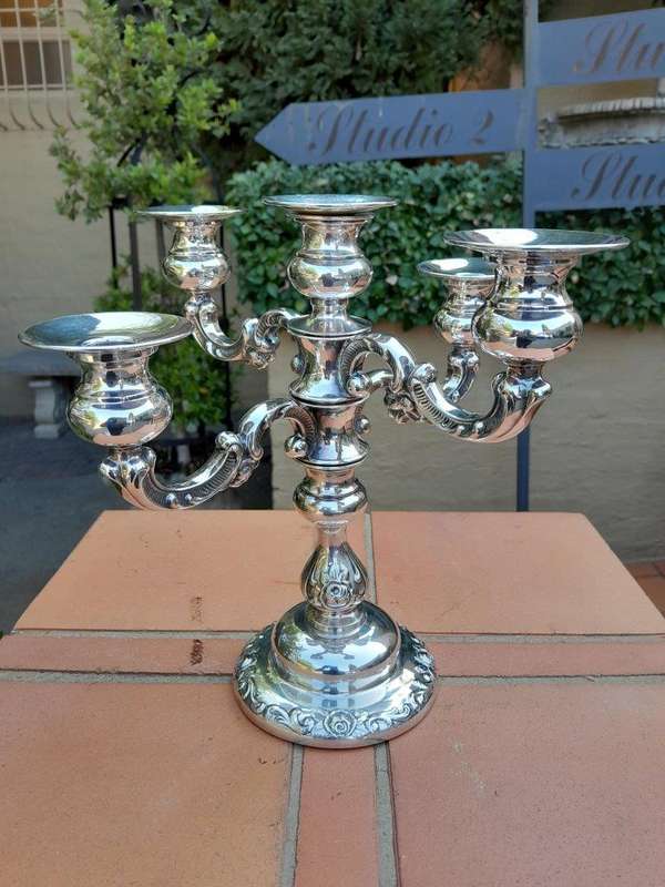 A 20th Century Pair of Silver-Plated Candelabras
