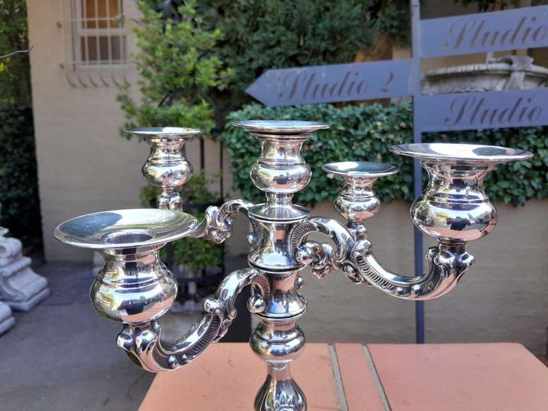 A 20th Century Pair of Silver-Plated Candelabras