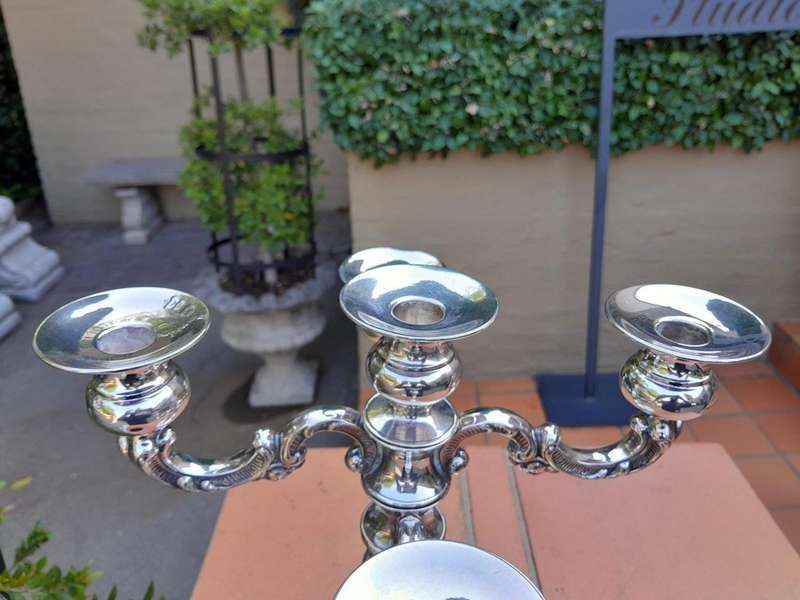 A 20th Century Pair of Silver-Plated Candelabras