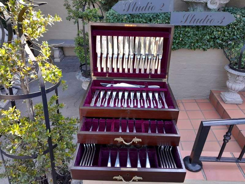 A Twelve Place Silver Plate E.P.N.S A1  Cutlery Set by Angora in Canteen