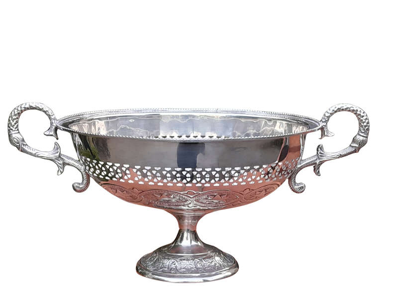 A 20th Century Large Silver-Plate Centre Bowl With Handles