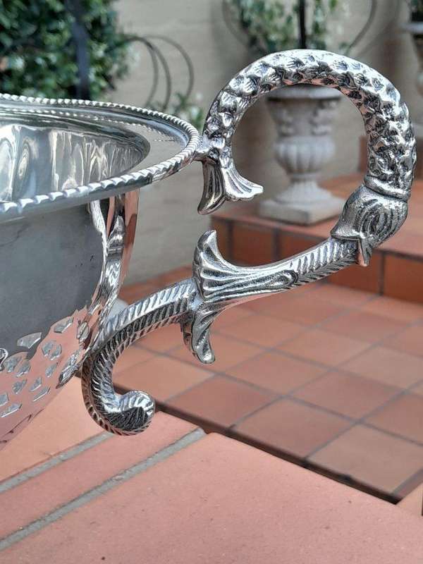 A 20th Century Large Silver-Plate Centre Bowl With Handles