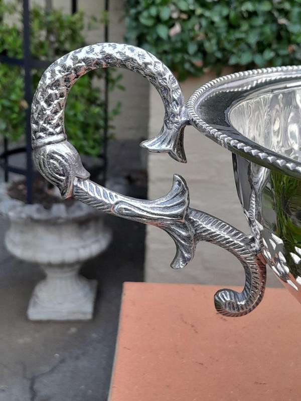 A 20th Century Large Silver-Plate Centre Bowl With Handles