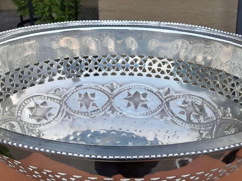 A 20th Century Large Silver-Plate Centre Bowl With Handles