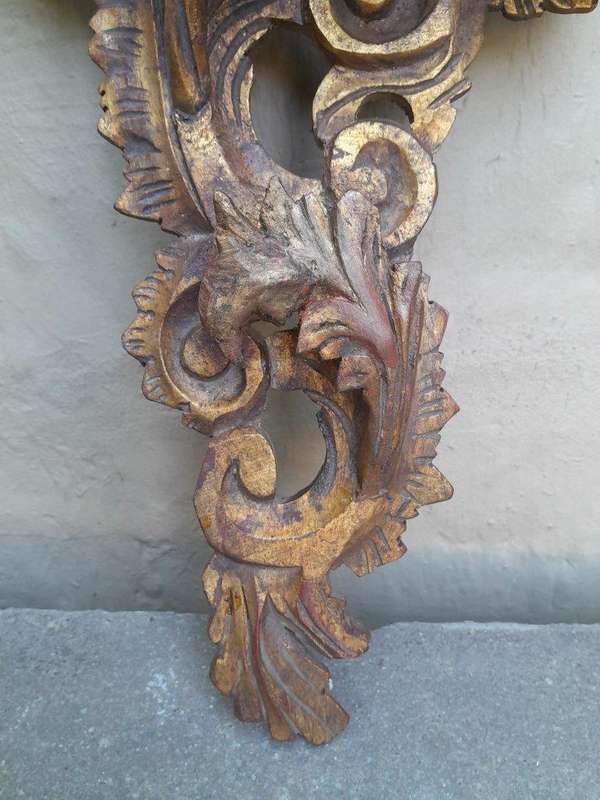 A 20th Century French Style Pair Of Ornately Carved Giltwood Wall Sconces ND