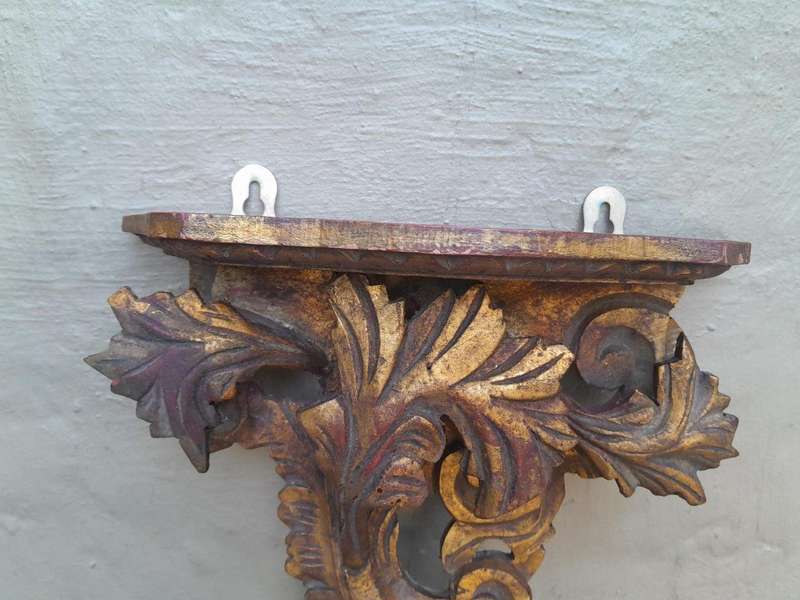 A 20th Century French Style Pair Of Ornately Carved Giltwood Wall Sconces ND