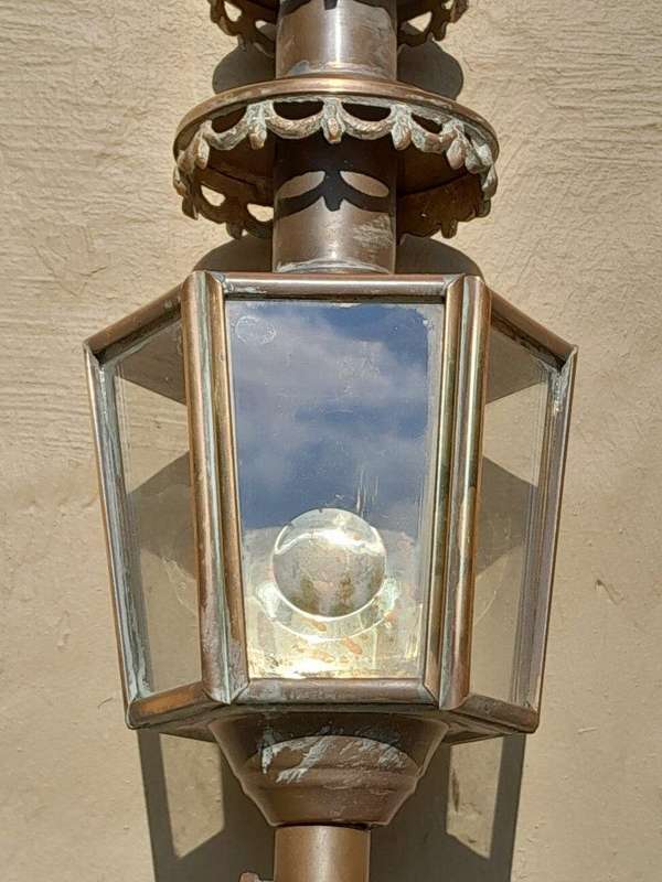 A 19th Century  Victorian Pair of Brass Carriage Lanterns with Eagles 