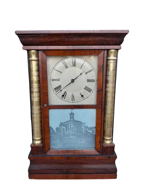 A Rare Antique Chauncey-Jerome Walnut Clock