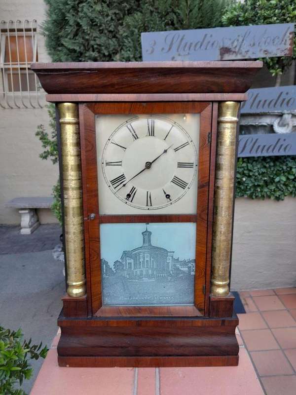 A Rare Antique Chauncey-Jerome Walnut Clock
