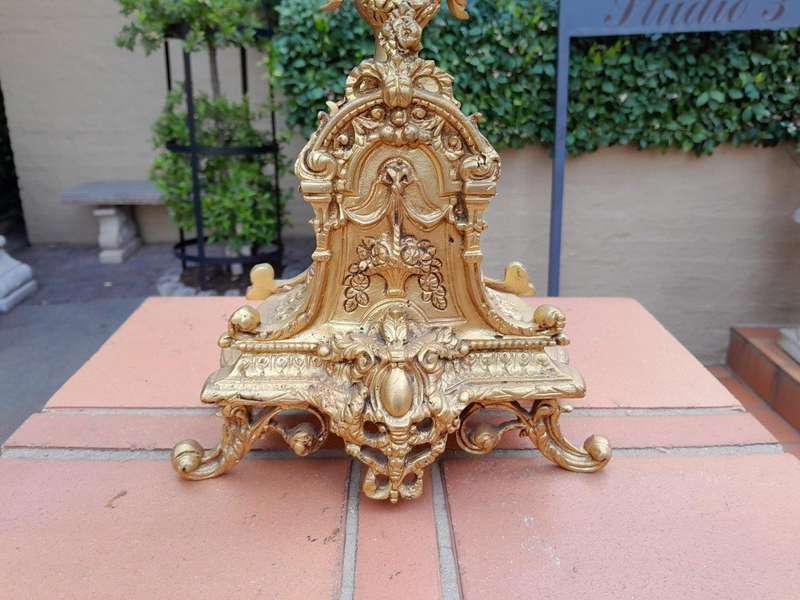 A French Style Brass And Crystal Table Lamp