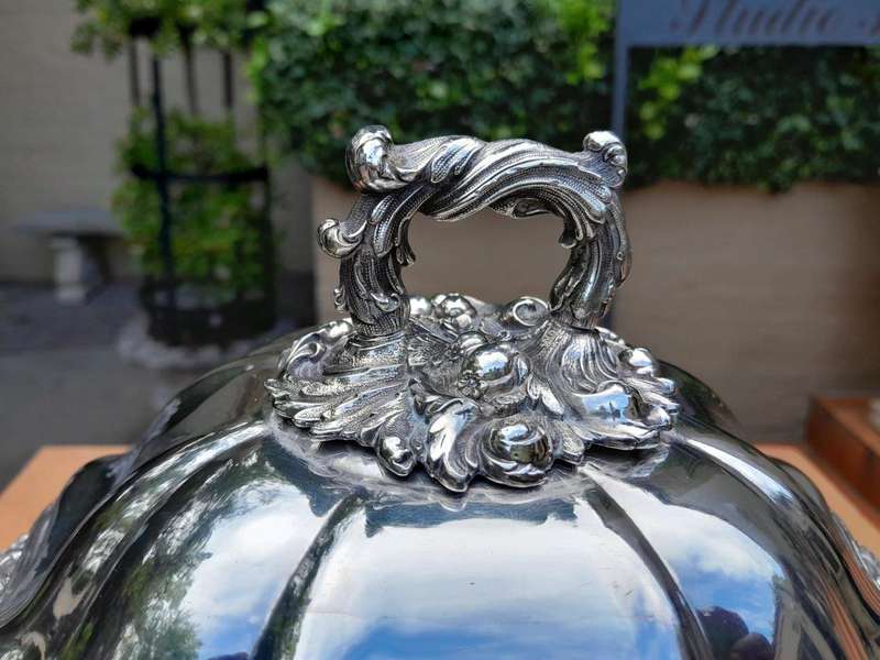 A 20th Century Electroplate Tureen With Cover On Feet Dimensions 30cm Including Handles