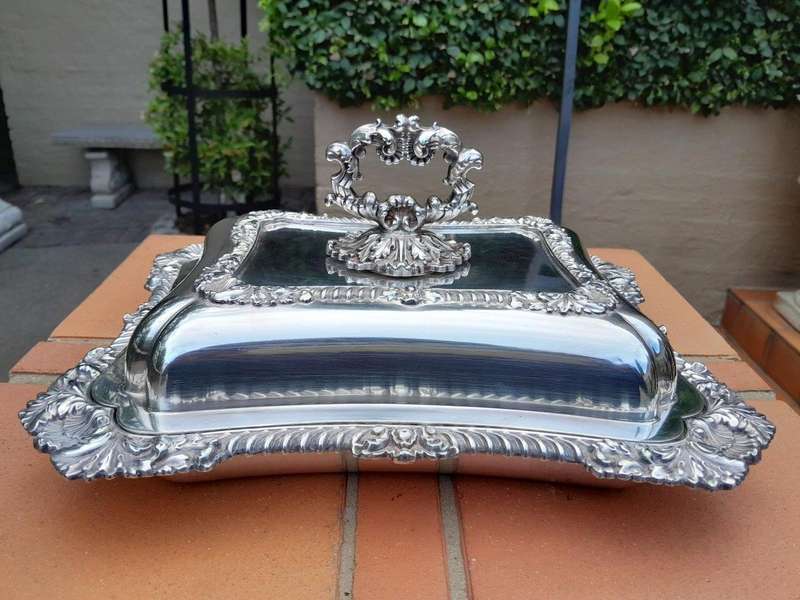 A 20th Century Pair Of  Electroplate Entrée Dishes With Cover