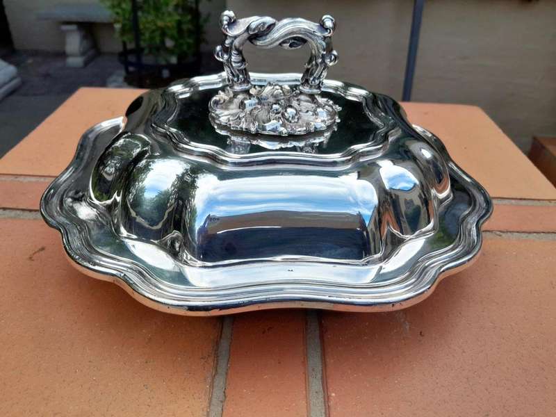A 20th Century Electroplate Entrée Dish With Cover