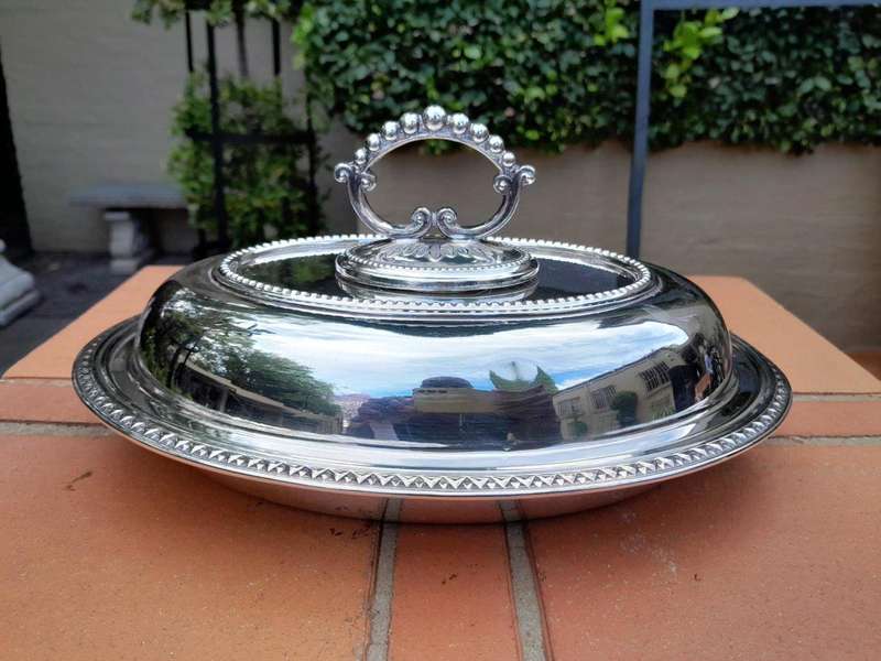 A 20th Century Electroplate Entrée Dish With Cover