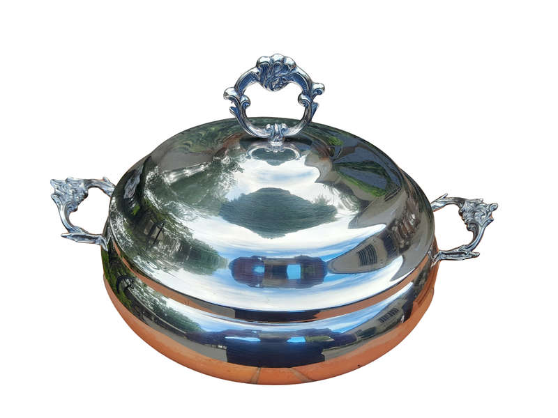 A 20th Century Electroplate Soup Tureen With Lid On Paw Feet