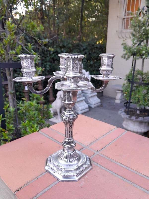 A Christofle Silver Plate Candelabra