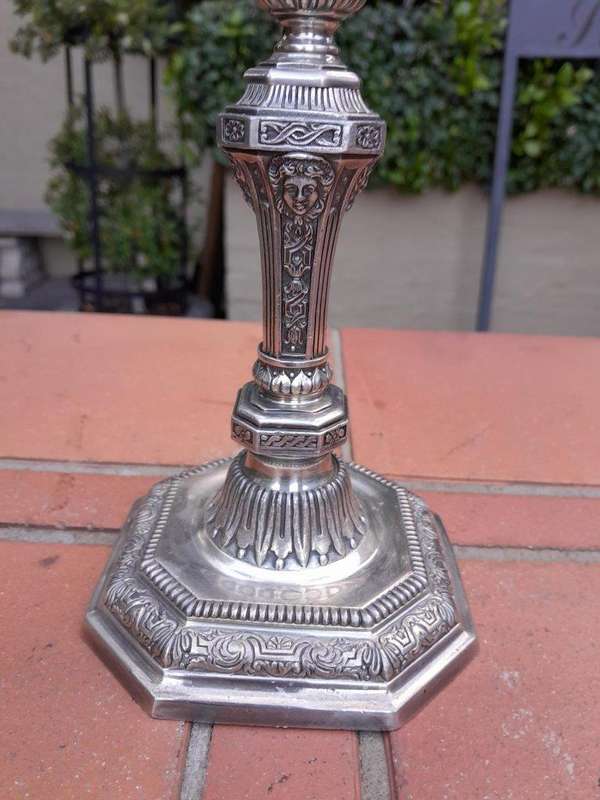 A Pair Of Christofle Silver Plate Candelabra