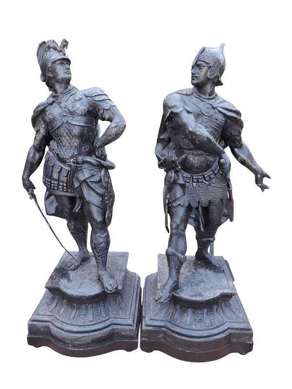 A 20th Century Pair Of Spelter Soldier Statues