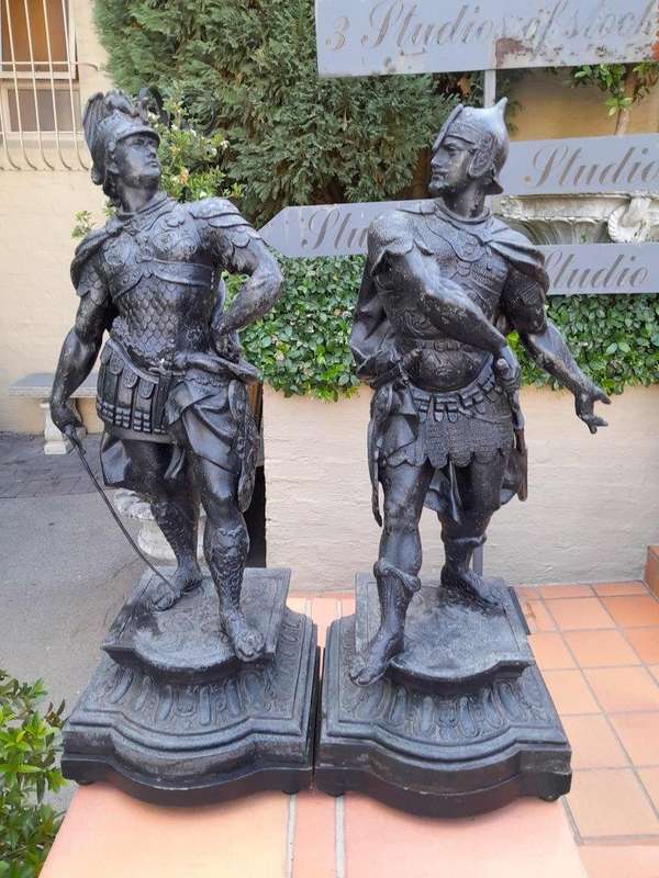 A 20th Century Pair Of Spelter Soldier Statues