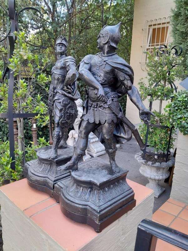 A 20th Century Pair Of Spelter Soldier Statues