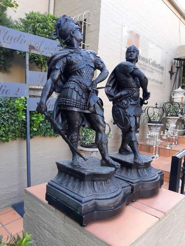 A 20th Century Pair Of Spelter Soldier Statues