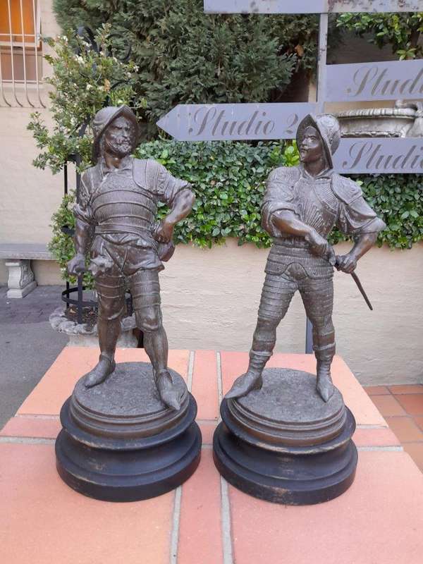 A 20th Century Pair Of Spelter Soldier Statues