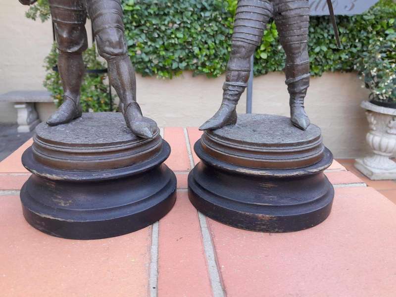 A 20th Century Pair Of Spelter Soldier Statues
