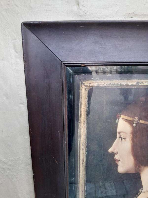 A 20th Century Lithograph Portrait Beatrice D'este After Ambrogio De Predis 1455 To1508  With Br...