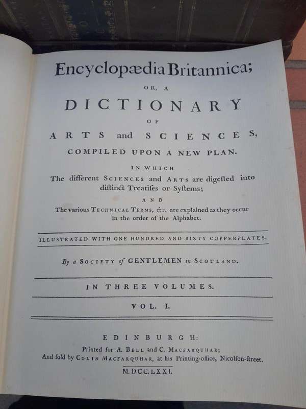 Encyclopaedia Britannica Facsimile First Edition (3 Volumes)  