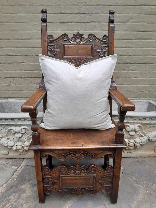 An English Cream Linen Cushion