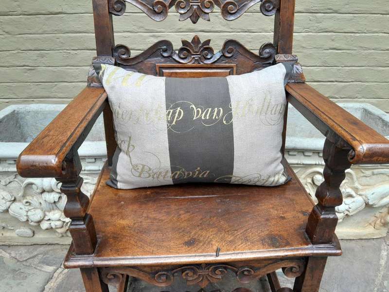 An Italian Gold Script Cushion